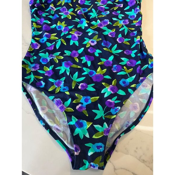 Basic Editions vintage floral one piece size 14 - Picture 2 of 8